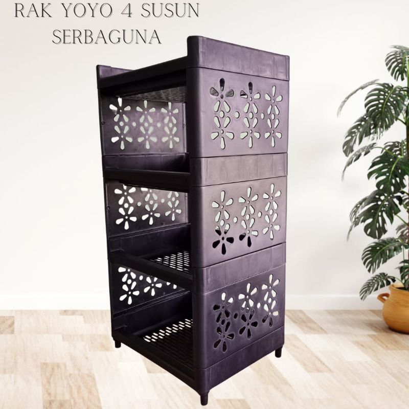Rak Yoyo Serbaguna 4 Susun Rak Dapur Rak Kamar Mandi Plastik Awet Dan Kuat