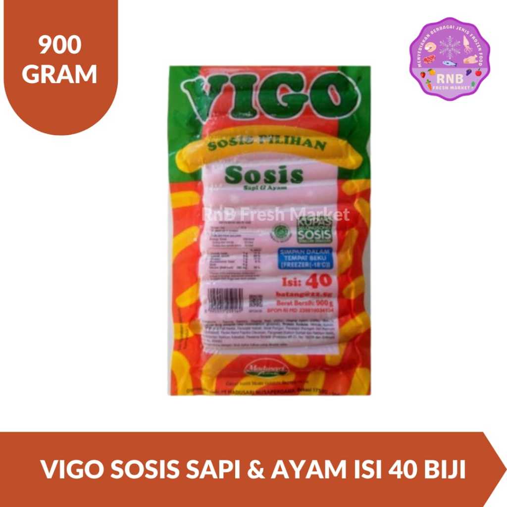 

Vigo Sosis Sapi Dan Ayam Netto 900 Gram Isi 40 Biji
