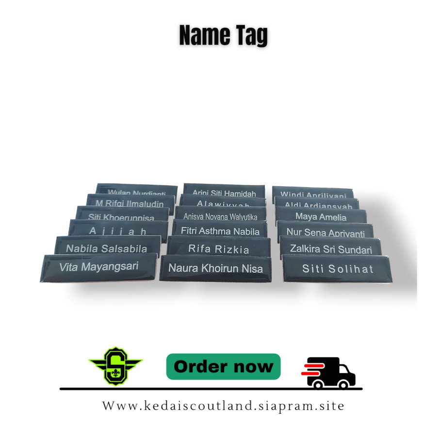 

Papan Nama/ Nametag Dada Custom Akrilik