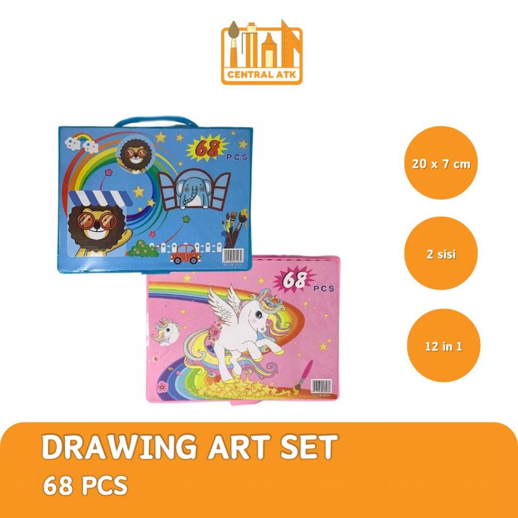 

DRAWING ART SET 68 PCS | PENSIL WARNA CRAYON ALAT MEWARNAI