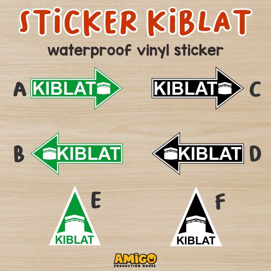 

Stiker arah kiblat Stiker vinyl waterproof anti air untuk kamar mushola masjid kantor