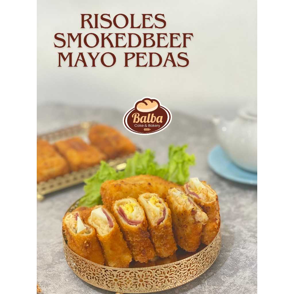 

RISOLES SMOKED BEEF MAYO PEDAS ISI 10 - FROZENFOOD HALAL 100%