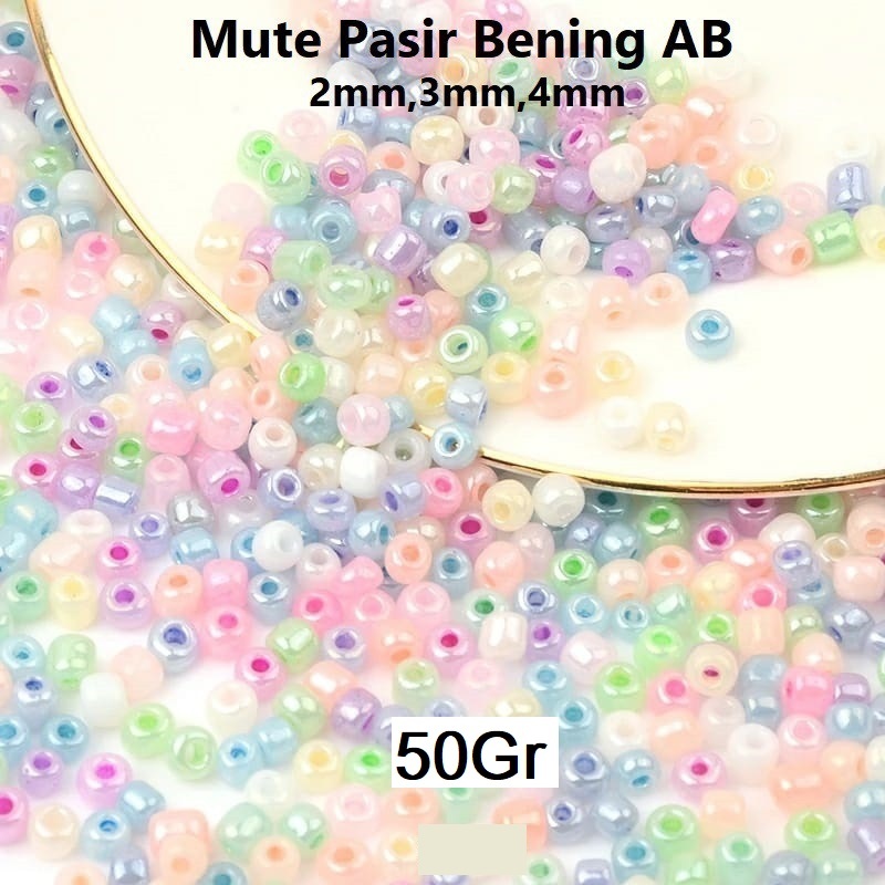 Mote Pasir Manik-Manik  Pasir Bening AB Uk 2-4mm Harga/50gr