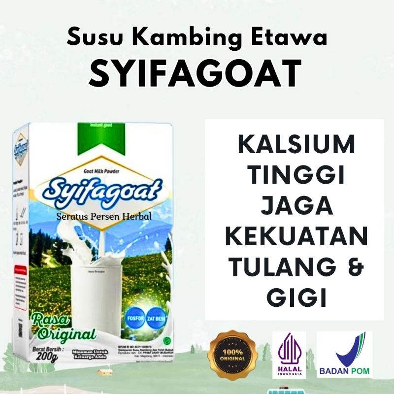 

ORIGINAL Susu Kambing Etawa SYIFAGOAT Bubuk Plus Gula Jagung Aneka Rasa Syifa Goat Susu Kambing Ettawa Susu Kambing Instant Susu Kambing Instan