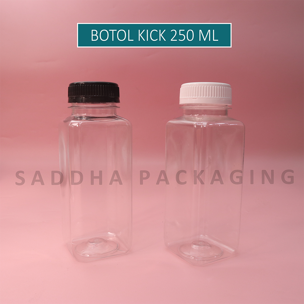 Botol Kick 250 ml / Botol Kale Kick 250ml / Botol Kotak Minuman / Botol Jus / Botol Kopi / Botol Kot