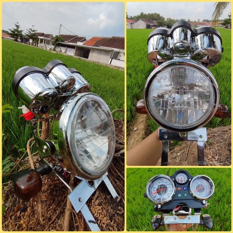 lampu depan ninja set lengkap breket lampu ninja dudukan lampu depan ninja ss pangkon lampu depan ka