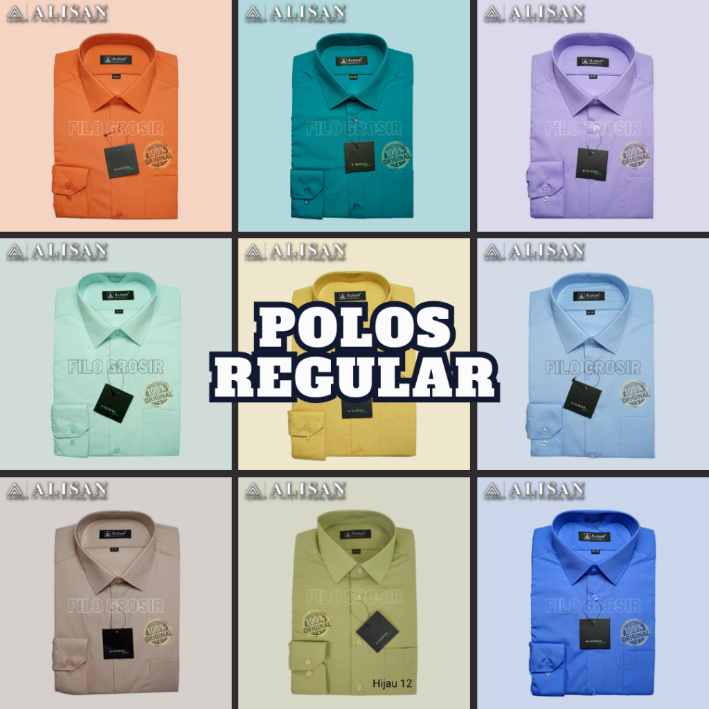 Kemeja Alisan Lengan Panjang Kemeja Formal Pria Alisan REGULAR Original Polos