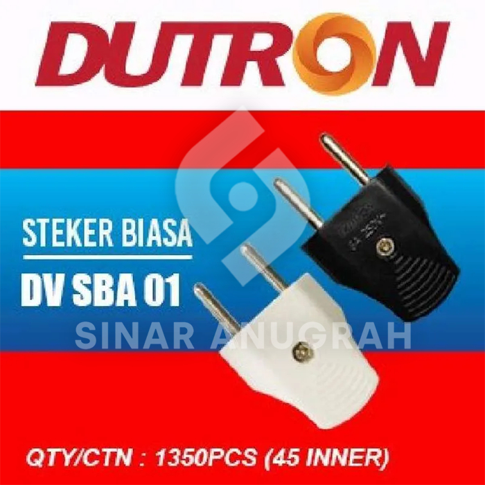 Steker Gepeng Hitam DUTRON DV-SBA-01