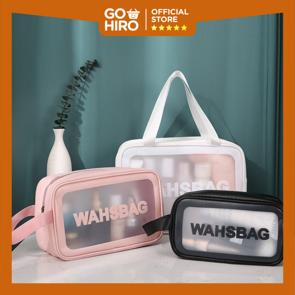 Tas Kosmetik Washbag Travel Pouch Make Up Organizer Transparan Waterproof Kecil Portable Wash Bag