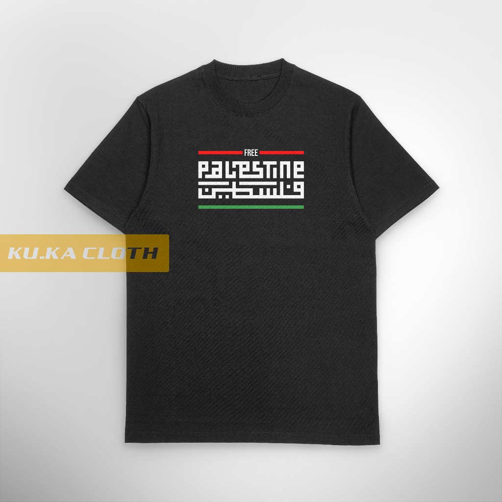 Kaos Distro Dakwah Peria Muslim Islami FREE PALESTINE KUFI