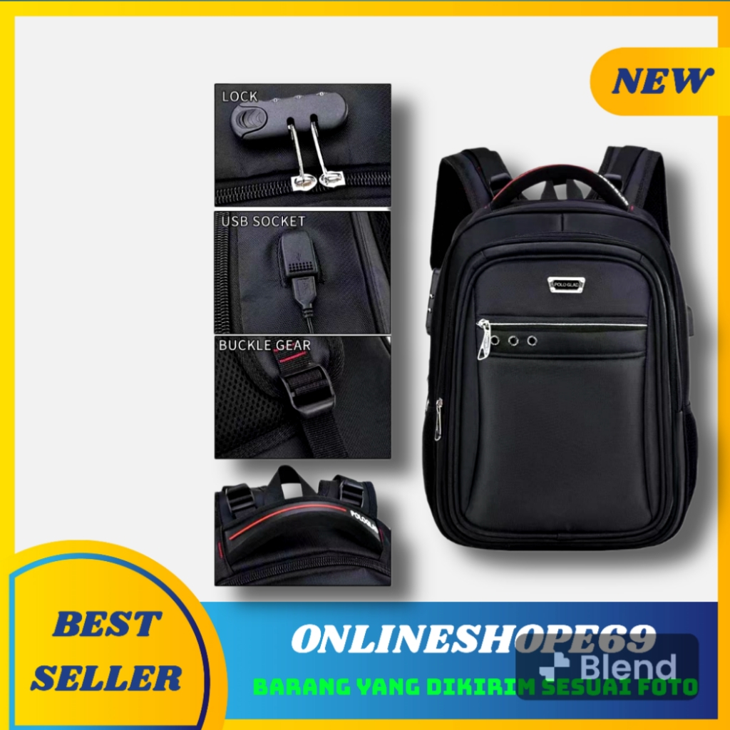Tas Polo, Ransel Polo, Tas polo original, Tas Kantor, Tas Sekolah, Ransel Kerja