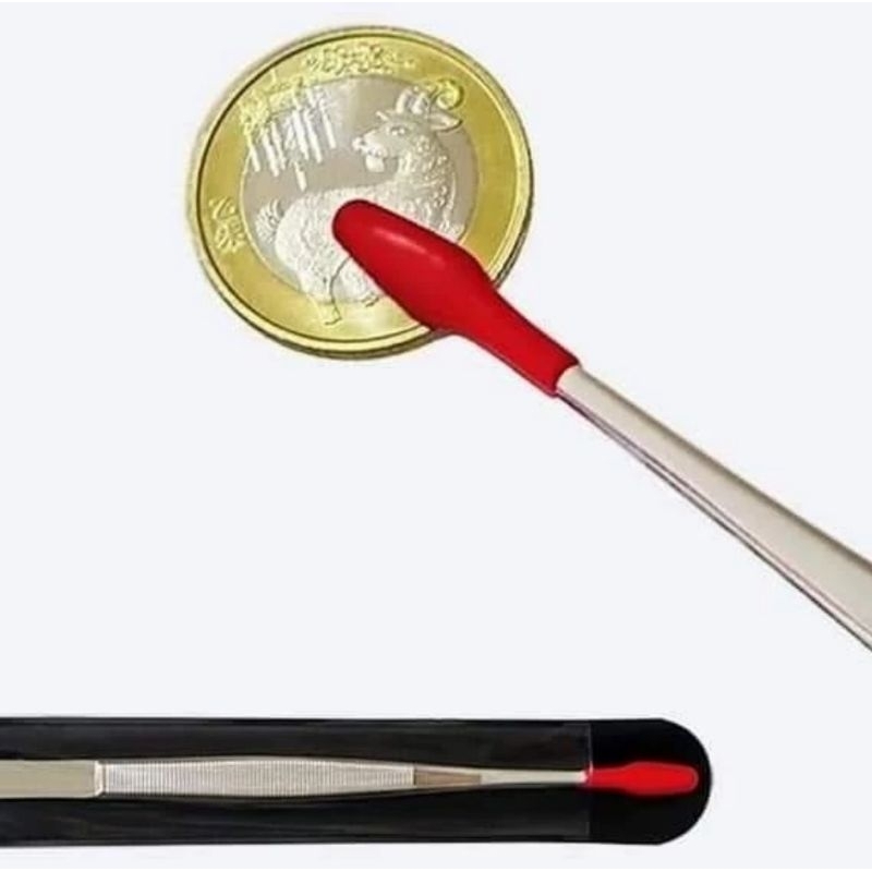 

Pinset koin perangko uang kertas 12cm ujung plastik