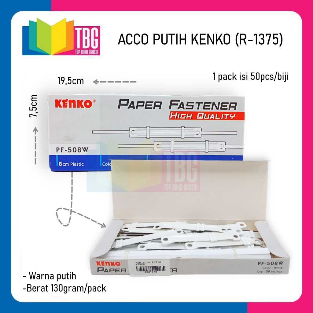 

1 KOTAK (50 PCS) ACCO PUTIH KENKO / PAPER FASTENER 8CM KENKO (R-1375)