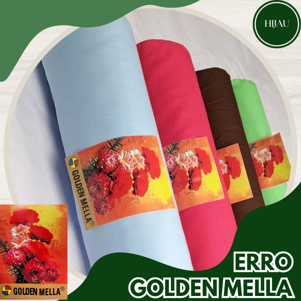 Kain Erro Golden Mella - HIJAU