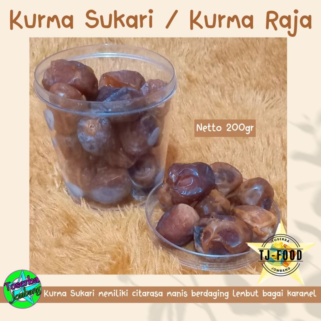 

Kurma Sukari / Kurma Raja Eksklusif Toples 200gr / Kurma Madinah High Quality