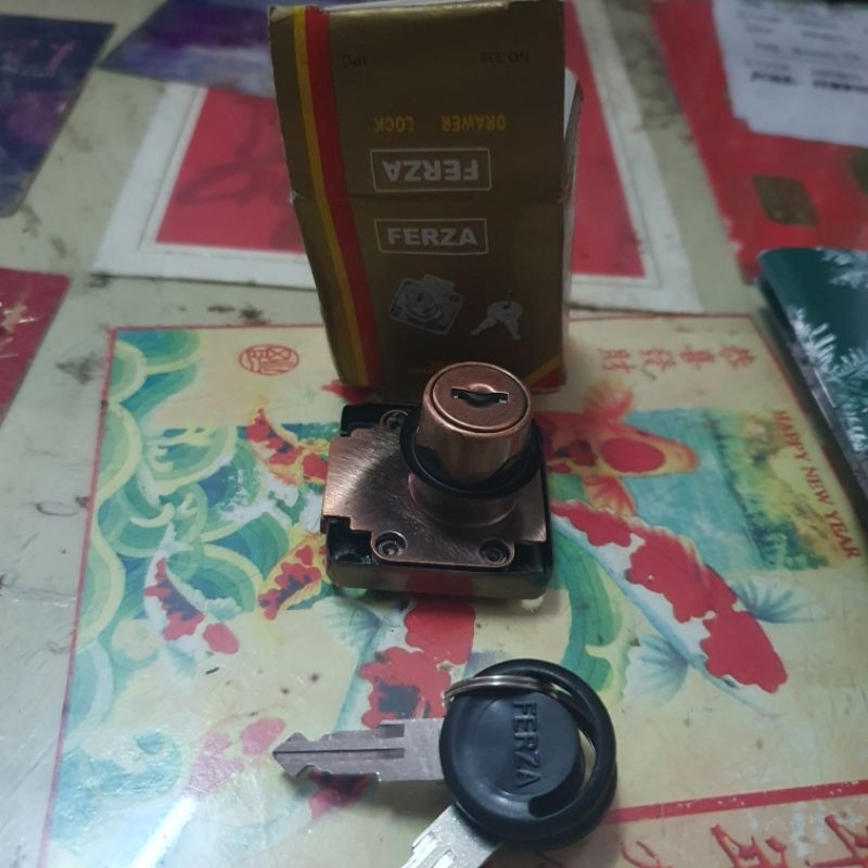 kunci laci lemari ferza antik coklat