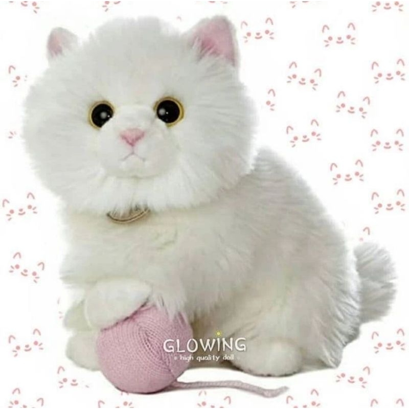 Boneka Kucing Persia Putih Bola Original