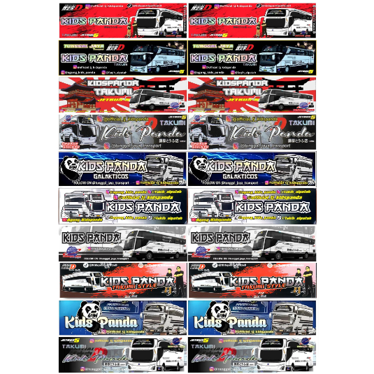 Stiker Bus Kids panda jb3 jb5