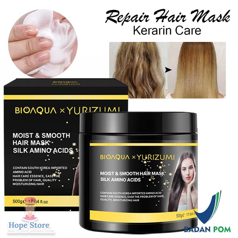 Bioaqua x Yurizumi Masker Rambut BPOM / Hair Mask Rambut Creambath Soft and Smooth Hair Meluruskan d