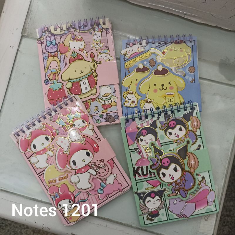 

NOTES KARAKTER SANRIO XQ64K-1201 Ring Atas Mini Notebook Spiral Tegak Kancing VELCRO (A6)