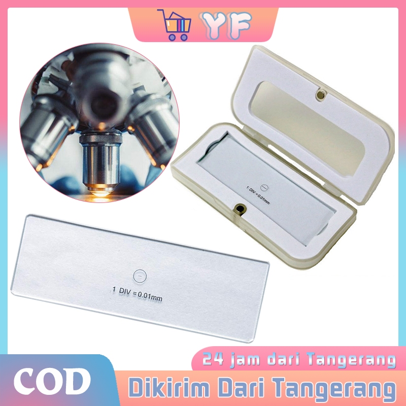 Mikrometer Objektif C1 Lensa Mikroskop / Mikroskop Objektif Mikrometer Kalibrasi Slide Glass Stage D