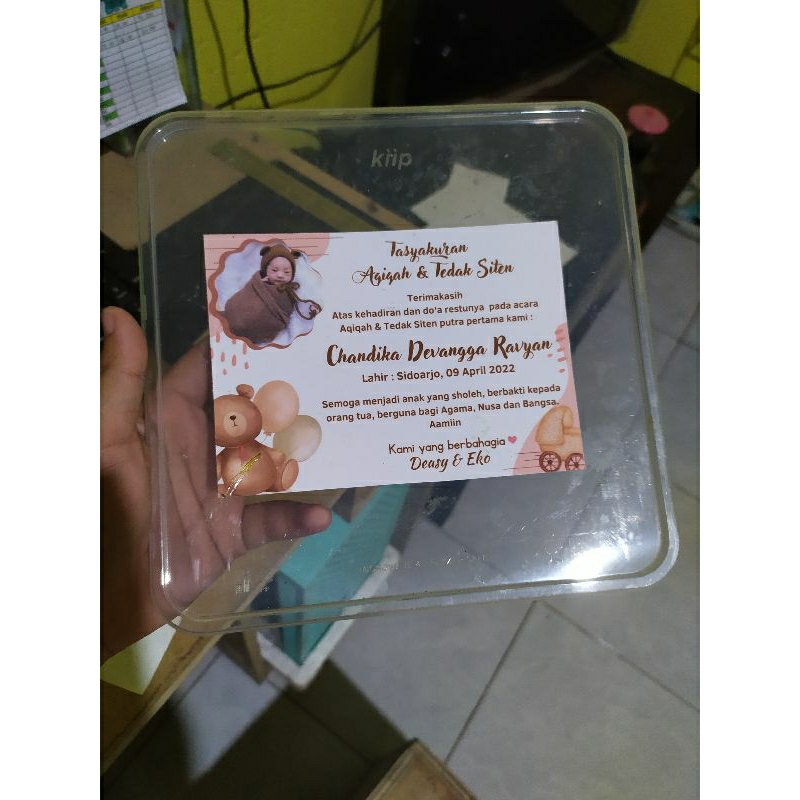 

stiker label ulang tahun /tedhak siten/tasyakuran di box makanan (custom)