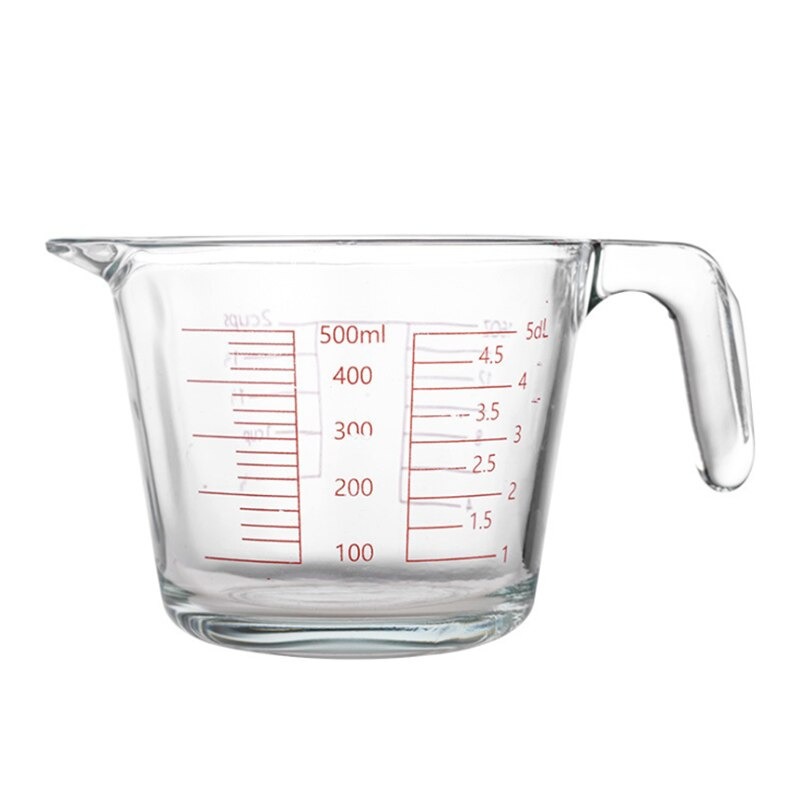 POM Gelas Takar 500ml 1000ml Pengukur Air Susu Takaran Gelas Cangkir Kaca Ukur