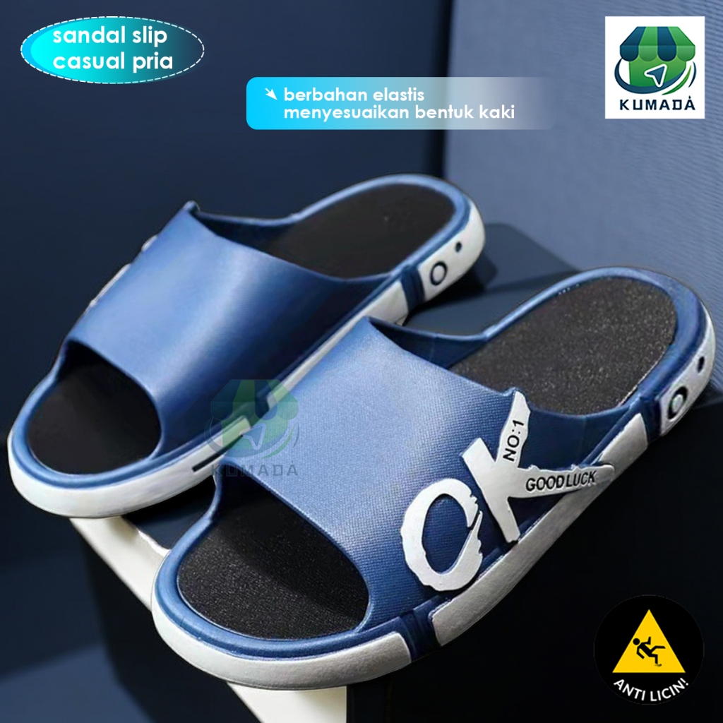 Sandal Cowok Slip On Sendal Pria Original SlipOn Sandal Cowok Termurah Hanya Disini