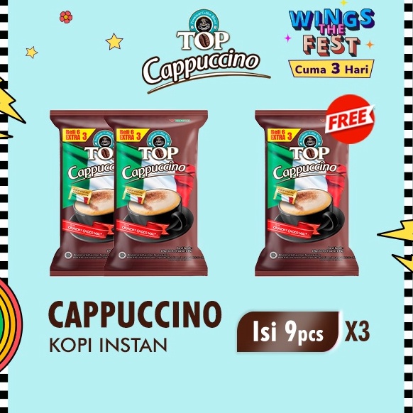 

R3dy Br Top Coffee Kopi Instan Cappucino Pack 25 gr isi 6 3 pcs x3 Paradise