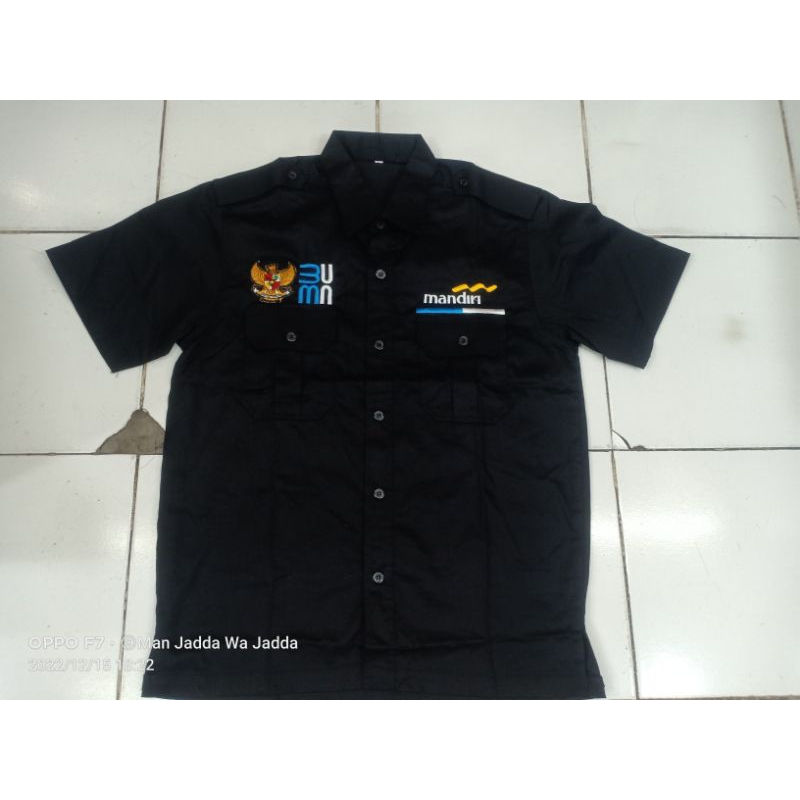 KEMEJA BANK MANDIRI PDH BUMN MANDIRI SERAGAM MANDIRI BAJU BUMN MANDIRI BORDIRAN.