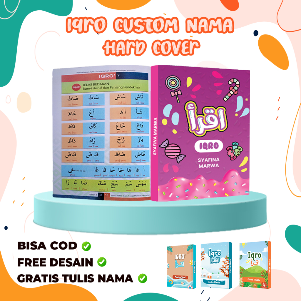 IQRO MILENIAL WARNA CUSTOM NAMA HARDCOVER - IQRA MILENIAL CUSTOM - IQRO ANAK