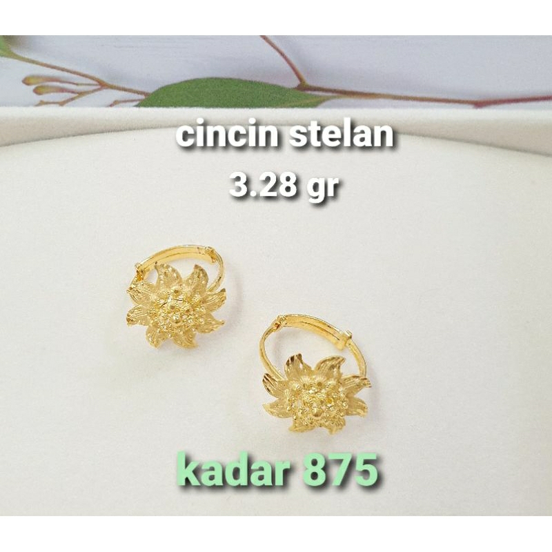 Cincin fushion matahari stelan.Emas kadar 875