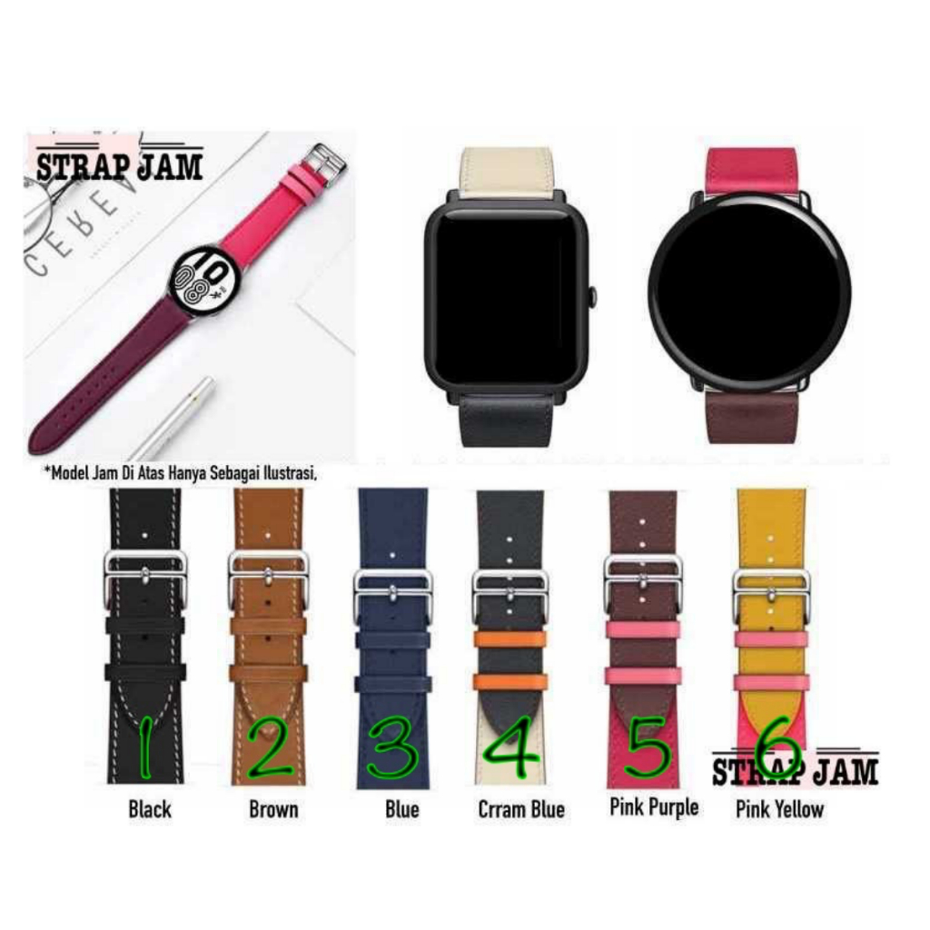 Tali PU Leather Fashion 22mm Strap Untuk Jam TicWatch Pro 1 2 3 / Garmin Vivoactive 4 45mm