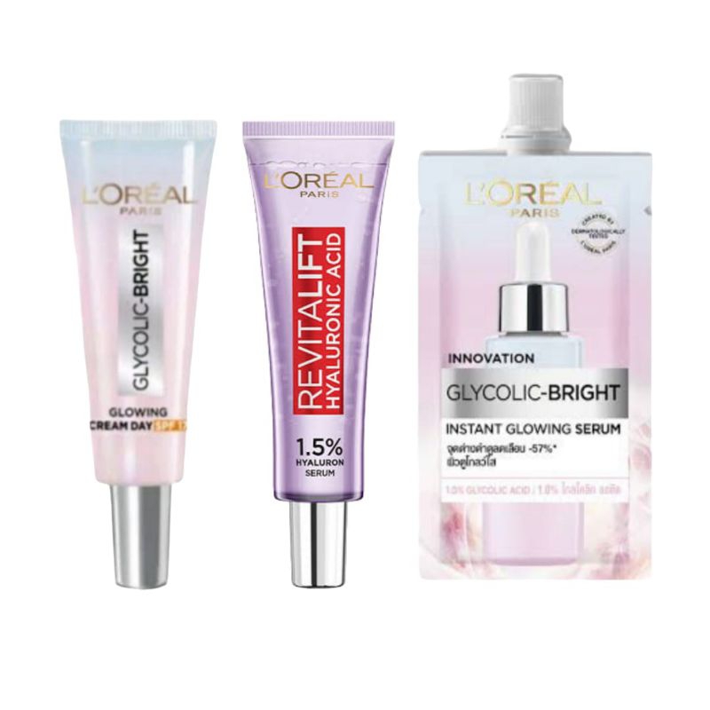 LOREAL Glycolic Bright Day Cream / Night Cream / Serum