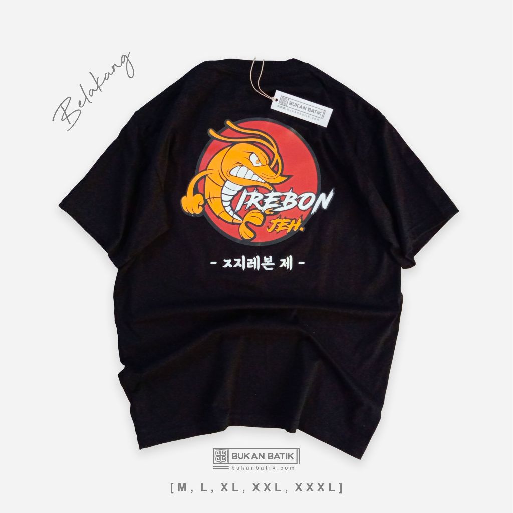 Kaos Cirebon Jeh Kota Udang Sunan Gunung Jati Original, Cirebon Udang Lingkar Merah Back