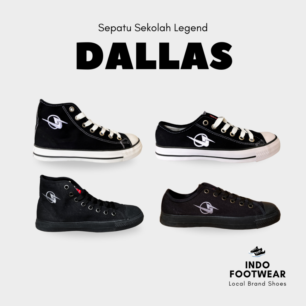 Sepatu Sekolah Dallas Campus Sd Smp Sma [ Tanpa Dus ] D50 hitam putih