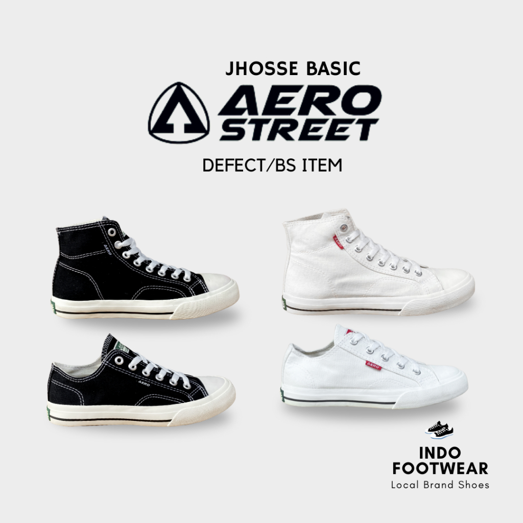 Sepatu AEROSTREET JHOSSE BASIC High Low Hitam Putih Sepatu Sekolah Sneakers