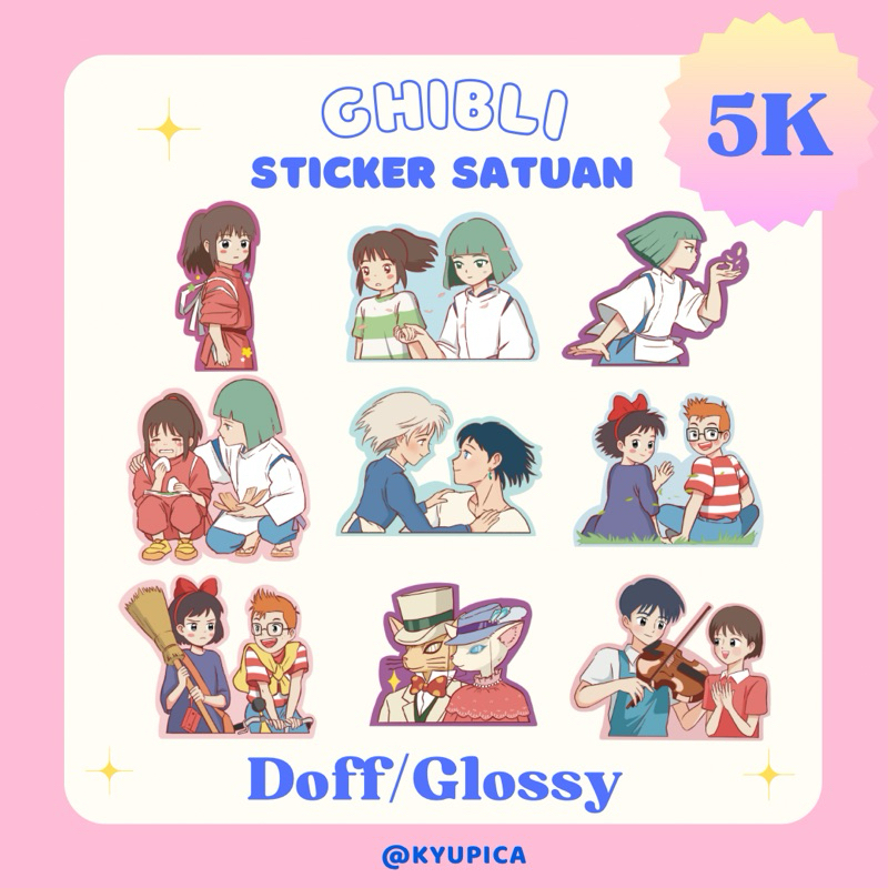 Ghibli Stickers Various Designs (Spirited Away, Howl, Kiki's Delivery, Whisper of the Heart) | art b