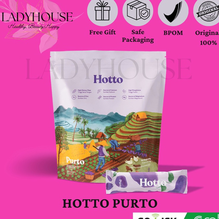 

Best Seller Hotto Purto 16 sachet Pouch Minuman Fiber Multigrain With Purple Potato Original