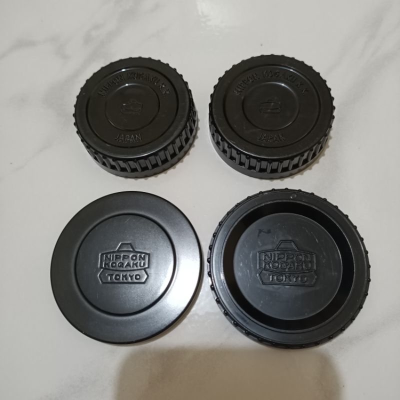 Nippon Kogaku Tutup Lensa Body Cap Rear Cap Nikon Nikkor Japan Metal Plastic Langka Rare Koleksi Bek