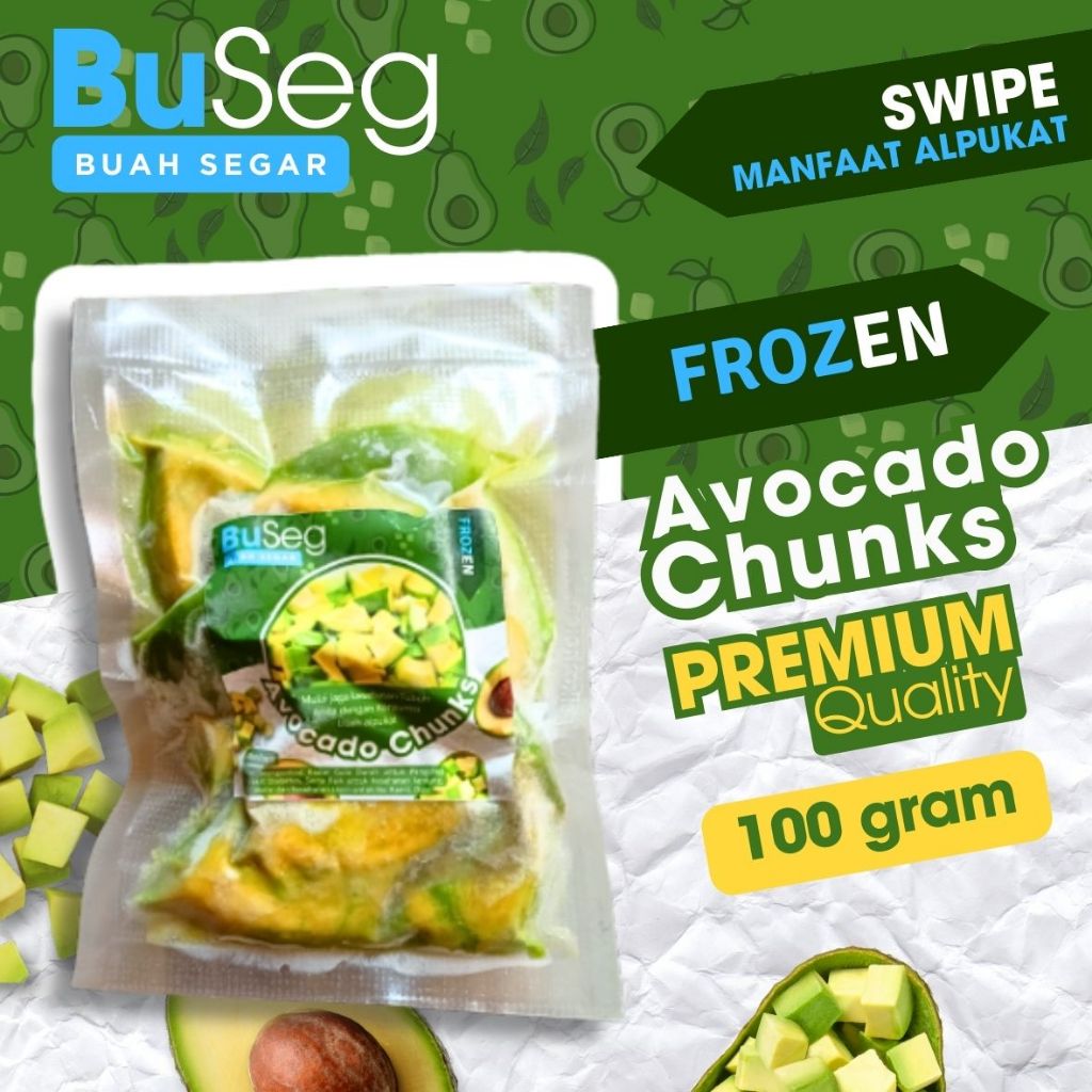 

Daging Buah Alpukat Super Mentega Frozen GRADE A 100 gr Avocado Beku Tanpa Biji Kulit PREMIUM