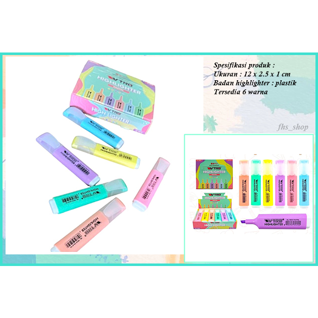 

Highlighter Pastel Stabilo Penanda Warna Pastel Highlighter Pen Higlighter V-tro Pastel Highlighter
