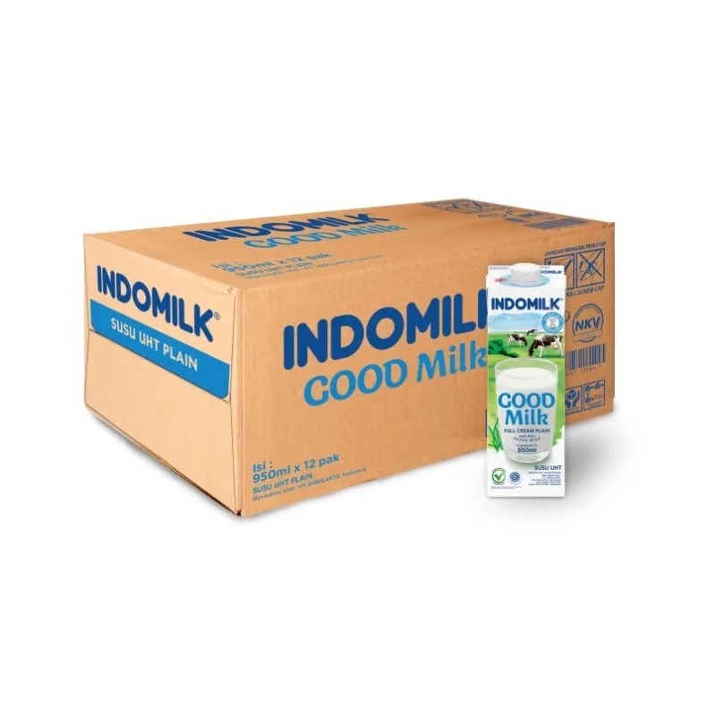 

INDOMILK SUSU UHT PLAIN 950ML X 12PCS (KARTONAN), KHUSUS INSTANT KURIR