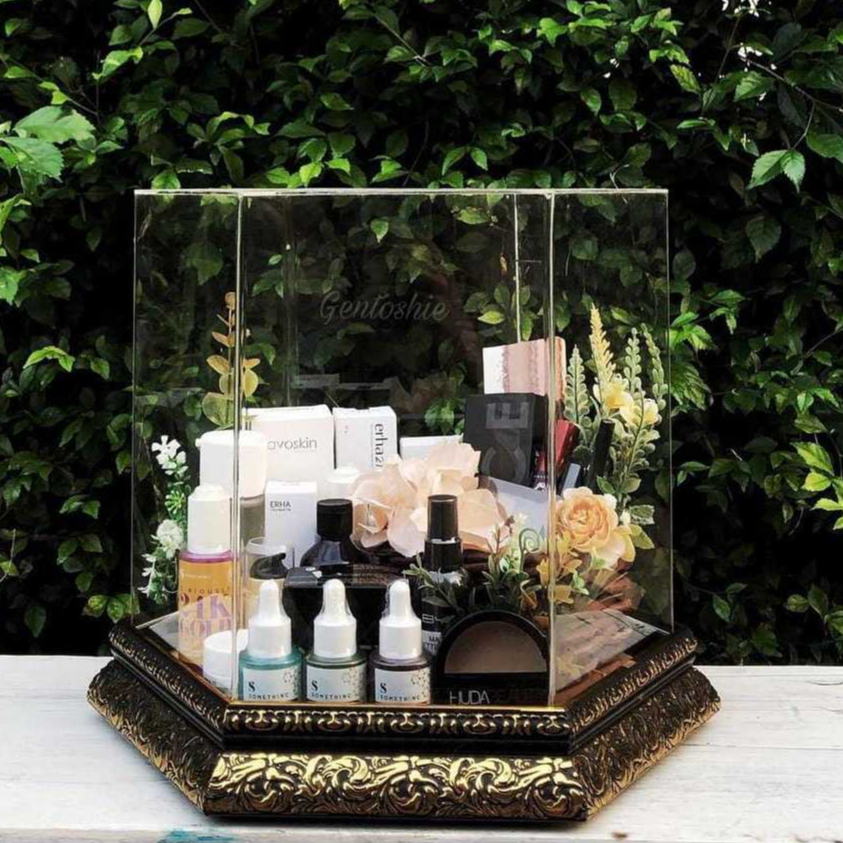 KOTAK SESERAHAN NIKAH HEXAGONAL SINGLE FRAME TUTUP AKRILIK HEXAGONAL