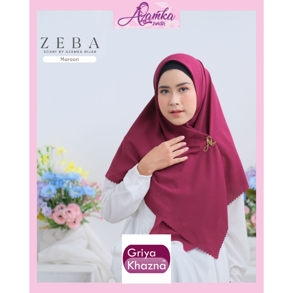 Azamka Kerudung Segiempat Polos Zeba Standard