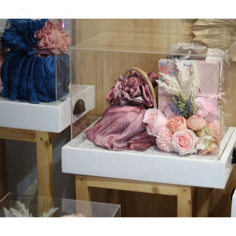 KOTAK BAKI SESERAHAN MINIMALIS TUTUP AKRILIK KOTAK/OVAL