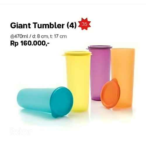 [ORIGINAL] NEW Giant Tumbler Tupperware | Botol atau Gelas Minum Tupperware 470ml