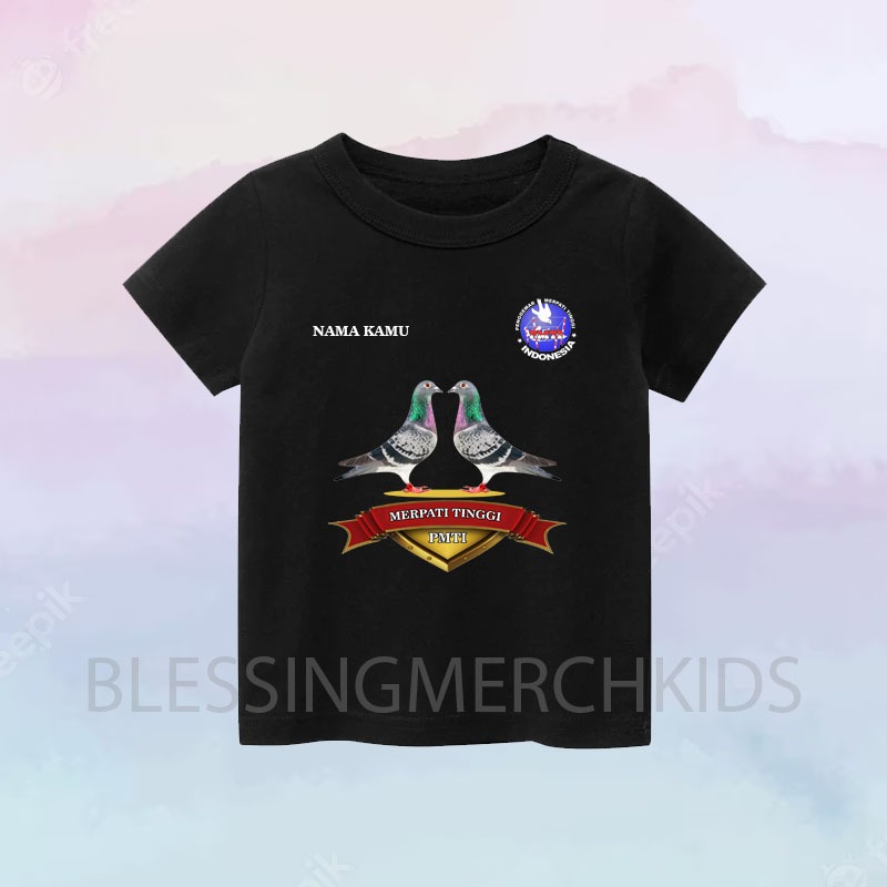 BAJU ANAK KAOS ANAK MERPATI TINGGI  KOLONG PMTI  FREE CETAK NAMA KAMU