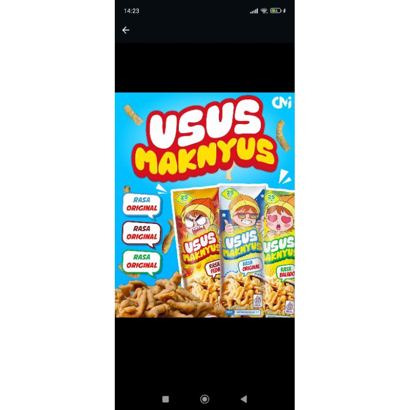 

USUS CRISPY 25GR /CEMILAN KRIUK/USUS PEDAS/TERLARIS
