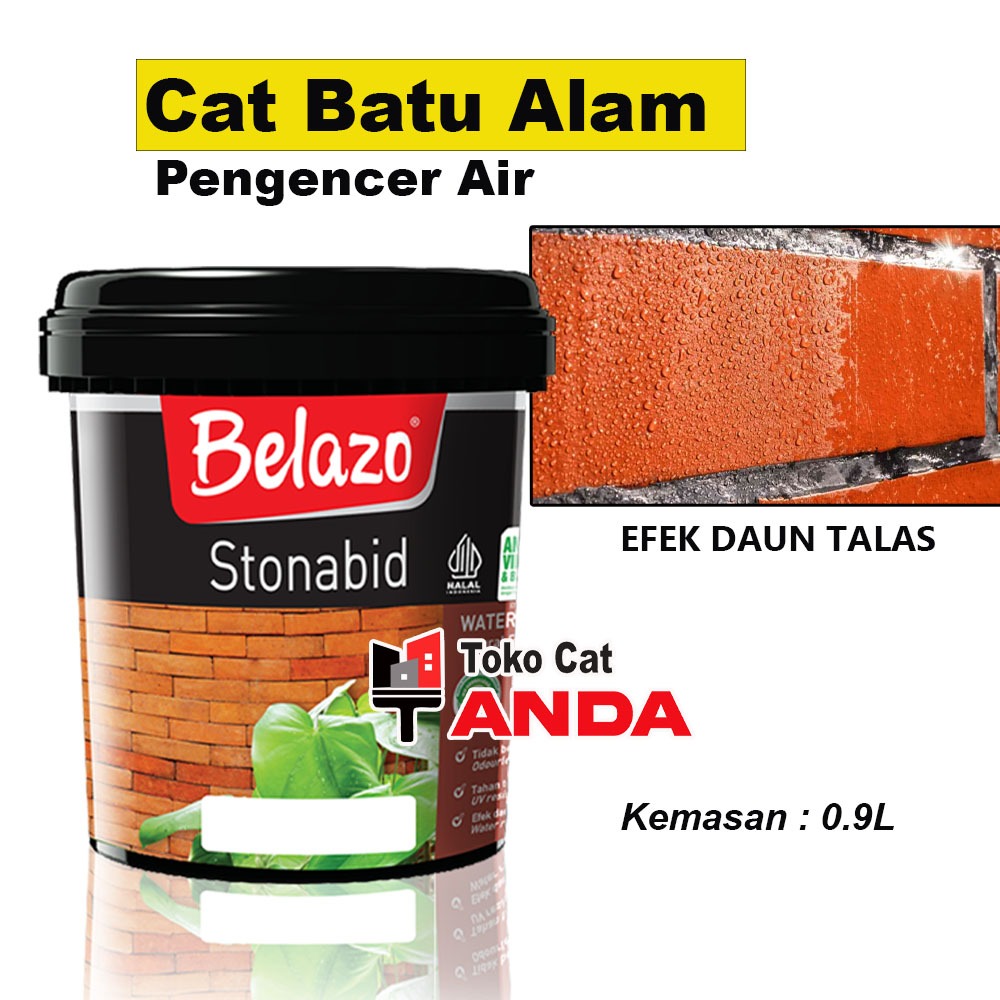 Thebettles Cat Bata Tempel Stonabid - Pengencer Air - Cat Efek Daun Talas - Clear Batu Alam Belazo